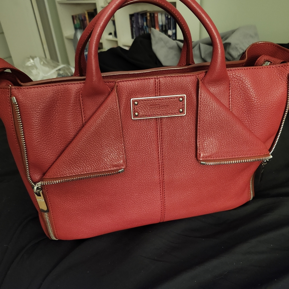 Red Leather Women's Handbag